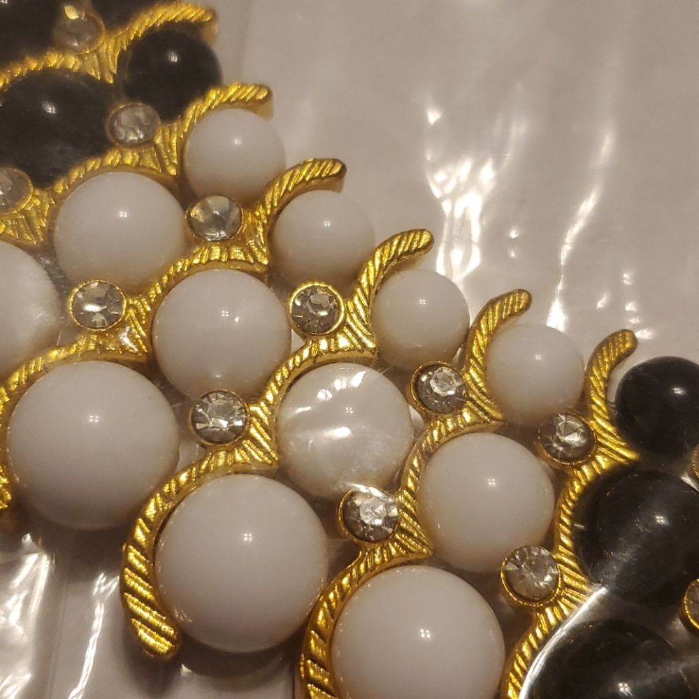 NWT, NIB IMAN designed 2tone Golden Necklace w/crystals - Picture 6 of 7